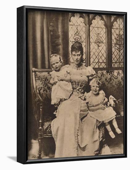 The Duchess of York with her two sons, Princes Edward and Albert, c1897 (1935)-Unknown-Framed Photographic Print