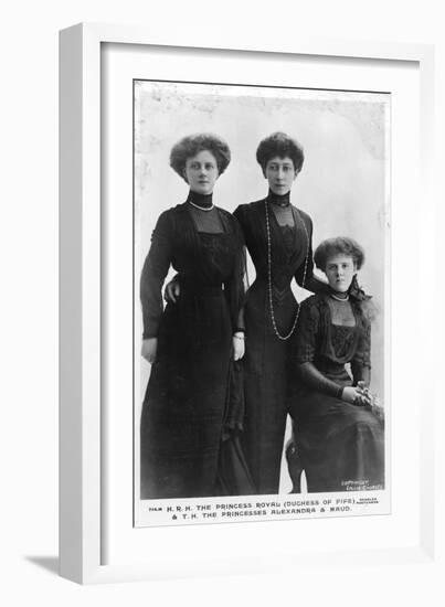 The Duchess Royal (Duchess of Fif) and Princesses Alexandra and Maud, C1907-C1910-Lallie Charles-Framed Giclee Print