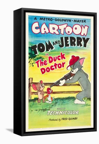 THE DUCK DOCTOR, left: Jerry, right: Tom on poster art, 1952.-null-Framed Stretched Canvas