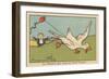 The Duck is Playing with a Kite,1936 (Illustration)-Benjamin Rabier-Framed Giclee Print