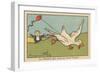 The Duck is Playing with a Kite,1936 (Illustration)-Benjamin Rabier-Framed Giclee Print