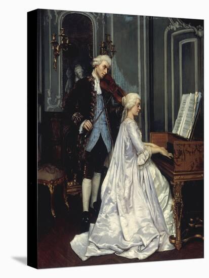 The Duet, 1872-Edmond Georges Grandjean-Stretched Canvas