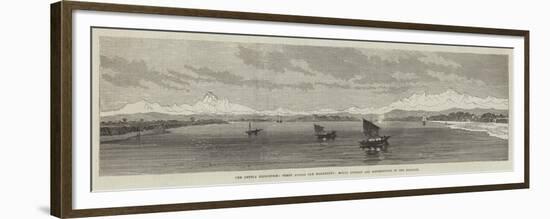 The Duffla Expedition, Ferry across the Mahanuddy, Mount Everest and Kinchinjunga in the Distance-null-Framed Premium Giclee Print