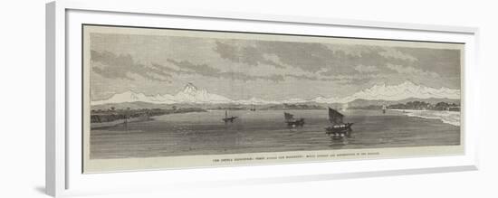 The Duffla Expedition, Ferry across the Mahanuddy, Mount Everest and Kinchinjunga in the Distance-null-Framed Premium Giclee Print