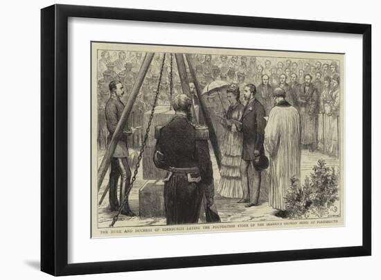 The Duke and Duchess of Edinburgh Laying the Foundation Stone of the Seaman's Orphan Home at Portsm-null-Framed Giclee Print