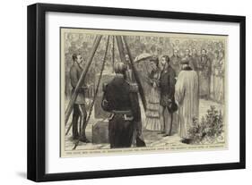 The Duke and Duchess of Edinburgh Laying the Foundation Stone of the Seaman's Orphan Home at Portsm-null-Framed Giclee Print