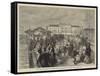 The Duke and Duchess of Teck's Visit to Southport, the Tramway Car on the Pier-null-Framed Stretched Canvas