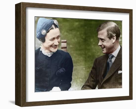 The Duke and Duchess of Windsor (Mrs Simpso) at the Chateau De Cande, France, 1937-null-Framed Giclee Print