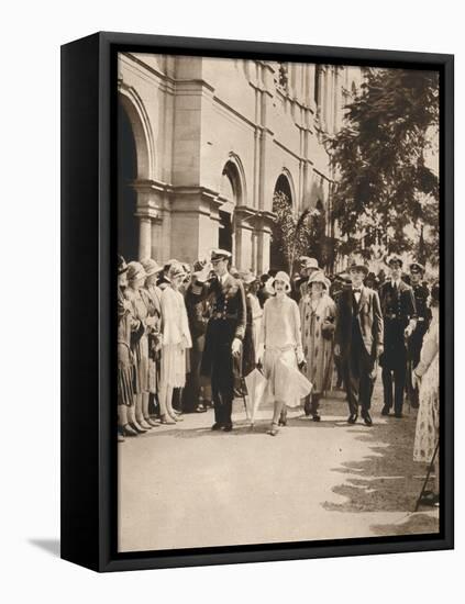 The Duke and Duchess of York and Queen Elizabeth Leaving a Reception in Brisbane, 1927-null-Framed Stretched Canvas