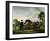 The Duke of Ancaster's Bay Stallion "Blank," Held by a Groom, circa 1762-5-George Stubbs-Framed Giclee Print