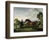 The Duke of Ancaster's Bay Stallion "Blank," Held by a Groom, circa 1762-5-George Stubbs-Framed Giclee Print