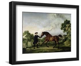 The Duke of Ancaster's Bay Stallion "Blank," Held by a Groom, circa 1762-5-George Stubbs-Framed Giclee Print