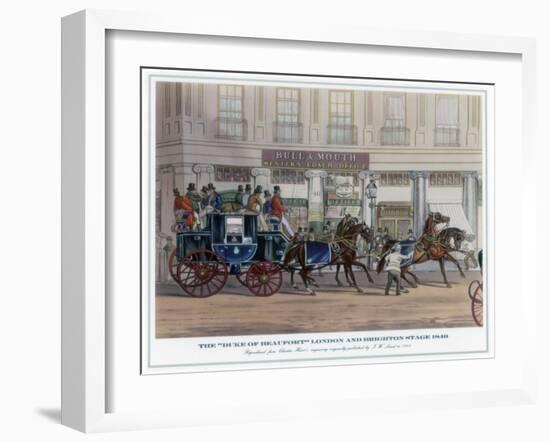 The 'Duke of Beaufort' London and Brighton Stage, 1840-JW Land-Framed Giclee Print