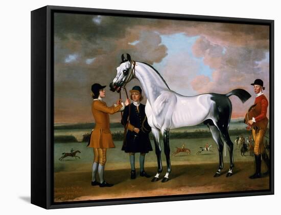 The Duke of Bolton's 'starling' with a Jockey and Groom at Newmarket, 1734-Thomas Spencer-Framed Stretched Canvas