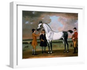 The Duke of Bolton's 'starling' with a Jockey and Groom at Newmarket, 1734-Thomas Spencer-Framed Giclee Print