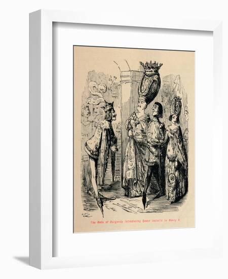 'The Duke of Burgundy introducing Queen Isabella to Henry V', c1860, (c1860)-John Leech-Framed Giclee Print