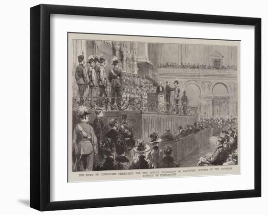 The Duke of Connaught Presenting the New Service Decoration to Volunteer Officers of the Southern D-null-Framed Giclee Print