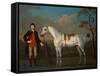 The Duke of Cumberlands Grey Racehorse Crab held by a Groom-James Seymour-Framed Stretched Canvas