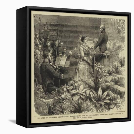 The Duke of Edinburgh Accompanying Madame Marie Roze at the Amateur Orchestral Society's Concert at-Godefroy Durand-Framed Stretched Canvas