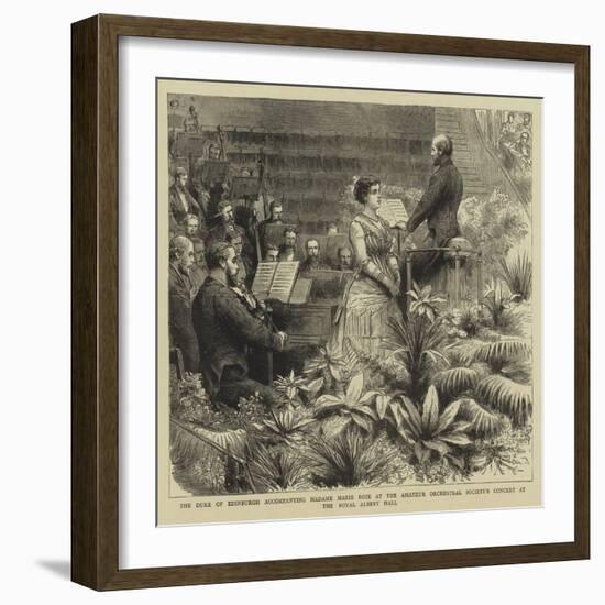 The Duke of Edinburgh Accompanying Madame Marie Roze at the Amateur Orchestral Society's Concert at-Godefroy Durand-Framed Giclee Print