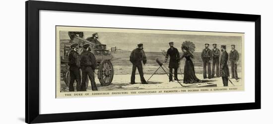 The Duke of Edinburgh Inspecting the Coast-Guard at Falmouth-null-Framed Giclee Print