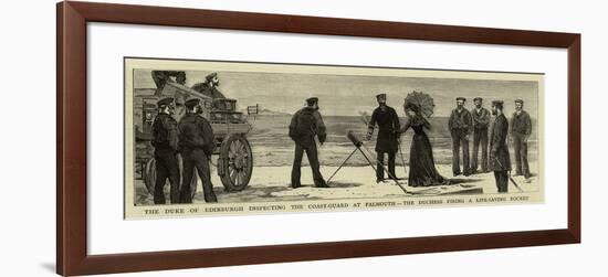 The Duke of Edinburgh Inspecting the Coast-Guard at Falmouth-null-Framed Giclee Print