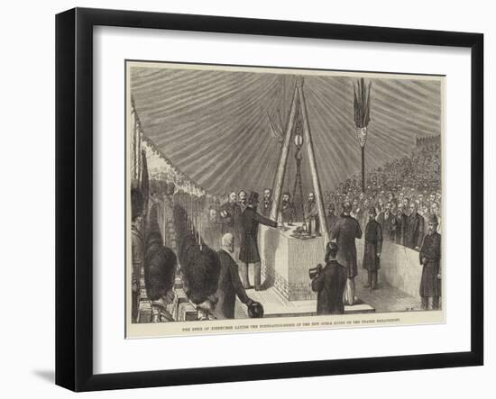 The Duke of Edinburgh Laying the Foundation-Stone of the New Opera House on the Thames Embankment-null-Framed Giclee Print