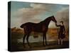 The Duke of Malboroughs Bay Hunter with a Groom-George Stubbs-Stretched Canvas