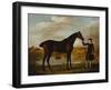 The Duke of Marlborough's (?) Bay Hunter, with a Groom in Livery in a Lake Landscape-George Stubbs-Framed Giclee Print