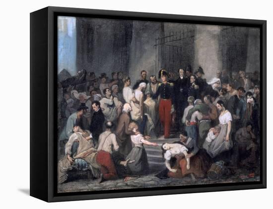 The Duke of Orleans ..During the Cholera Epidemic, C1830-Alfred Johannot-Framed Stretched Canvas