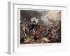 The Duke of Wellington (1769-1852) with Troops Advancing at the Battle of Waterloo, Illustration…-William Heath-Framed Giclee Print