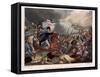 The Duke of Wellington (1769-1852) with Troops Advancing at the Battle of Waterloo, Illustration…-William Heath-Framed Stretched Canvas
