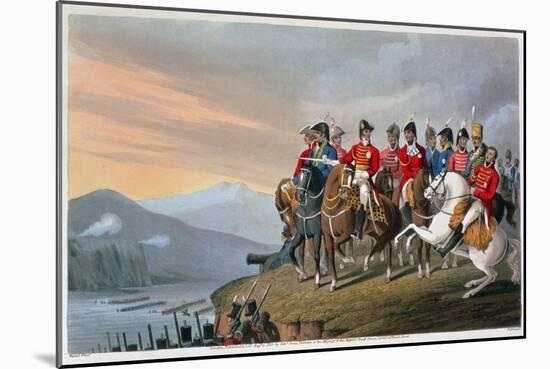 'The Duke of Wellington and his Staff Crossing the Bidassoa and Entering France', 1813 (1816)-Matthew Dubourg-Mounted Giclee Print