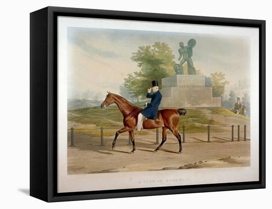 The Duke of Wellington Riding Past the Achilles Statue in Hyde Park, London, 1844-John Harris-Framed Stretched Canvas