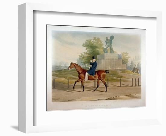 The Duke of Wellington Riding Past the Achilles Statue in Hyde Park, London, 1844-John Harris-Framed Giclee Print