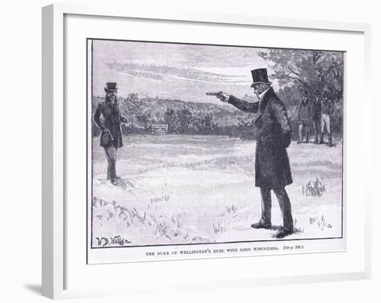 The Duke of Wellington's Duel with Lord Winchilsea 1829-William Barnes Wollen-Framed Giclee Print