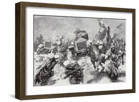The Duke of Westminster and His Armoured Cars Dash to the Rescue of Shipwrecked Crews-Howard K. Elcock-Framed Giclee Print