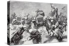 The Duke of Westminster and His Armoured Cars Dash to the Rescue of Shipwrecked Crews-Howard K. Elcock-Stretched Canvas