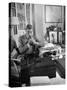 The Duke of Windsor Lighting His Pipe in the Living Room-David Scherman-Stretched Canvas