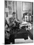 The Duke of Windsor Lighting His Pipe in the Living Room-David Scherman-Mounted Premium Photographic Print