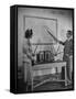 The Duke of Windsor Showing His Wife an Island on the Map-David Scherman-Framed Stretched Canvas