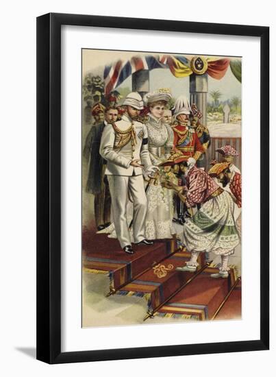 The Duke of York and Cornwall at the Durbar in Kandy, Ceylon, 1901-Henry Payne-Framed Giclee Print