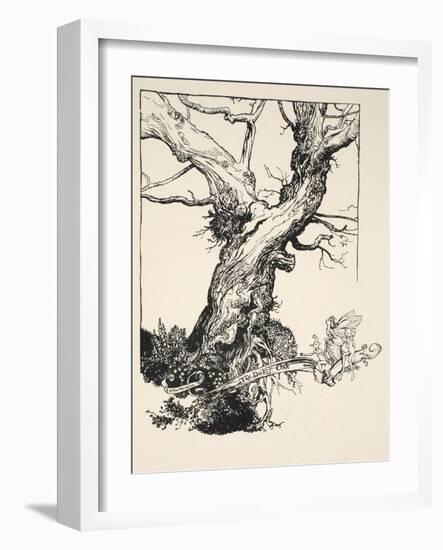 The Duke's Oak, Illustration from 'Midsummer Nights Dream' by William Shakespeare, 1908 (Litho)-Arthur Rackham-Framed Giclee Print