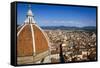 The Duomo dome from Giotto's Bell Tower, Florence, Tuscany, Italy-Russ Bishop-Framed Stretched Canvas