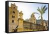 The Duomo, the Norman Cathedral Dating from 1131 in This Very Popular Historic Tourist Town, Cefalu-Rob Francis-Framed Stretched Canvas