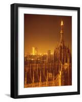 The Duomo Topped by an Illuminated Statue of the "Madonnina", Milan, Italy-Ralph Crane-Framed Photographic Print