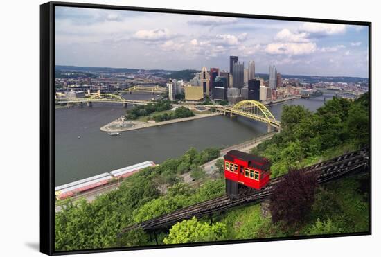 The Duquesne Incline, Pittsburgh, Pennsylvania-George Oze-Framed Stretched Canvas