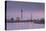 The Dusseldorf Skyline at Dusk, Dusseldorf, North Rhine-Westphalia, Germany, Europe-Julian Elliott-Stretched Canvas