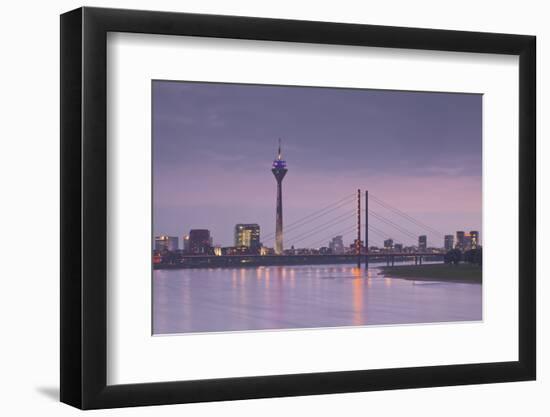 The Dusseldorf Skyline at Dusk, Dusseldorf, North Rhine-Westphalia, Germany, Europe-Julian Elliott-Framed Photographic Print