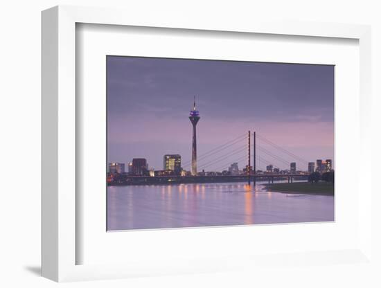 The Dusseldorf Skyline at Dusk, Dusseldorf, North Rhine-Westphalia, Germany, Europe-Julian Elliott-Framed Photographic Print